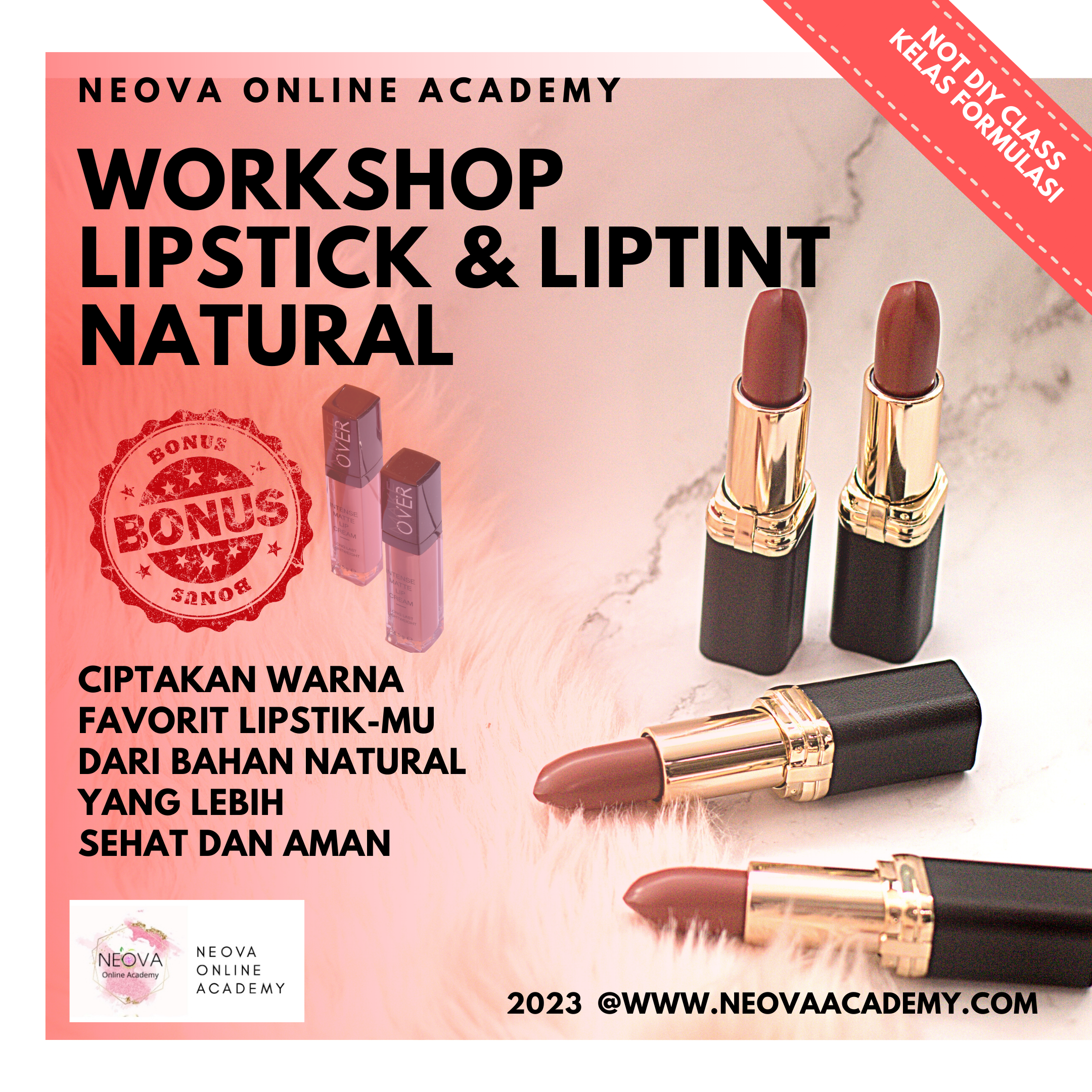 Workshop & Tutorial Online Lipstick natural BONUS workshop lip tint natural